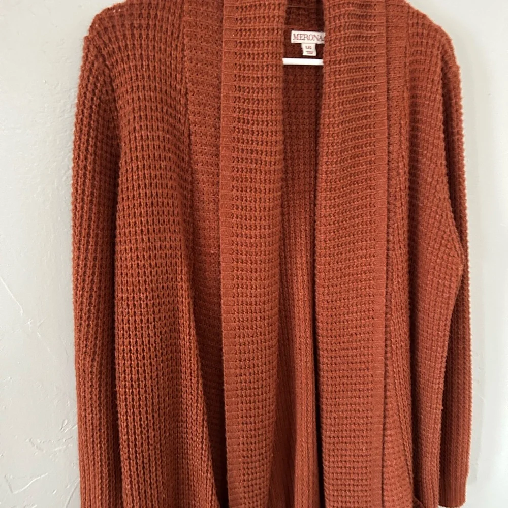 Merona Rust Open-Front Cardigan‎